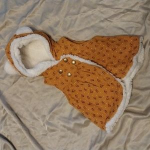 Floral Hooded Vest with Baby Bear Ears